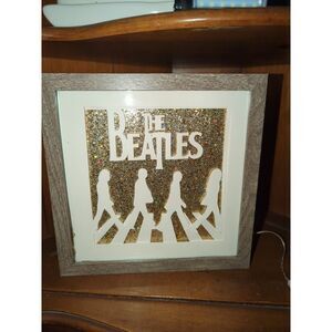 Unique one of a kind Beatles Abbey road silhouette light box with glitter